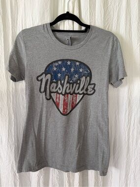 Next Level Apparel Nashville Heather Gray Crewneck Graphic Tee Gray Large (Read)